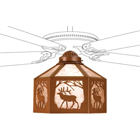 Meyda Tiffany Elk 13" Wide Single Ceiling Fan Light Kit Rust