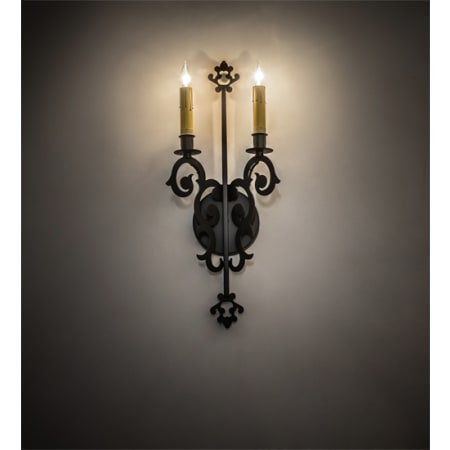 Meyda Tiffany Aneila 2 Light 20" Tall Hand Forged Wall Sconce Blackwash
