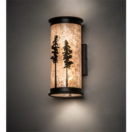 Meyda Tiffany Tall Pines 2 Light 12" Tall Hand Made Wall Sconce with Shade Oil Rubbed Bronze
