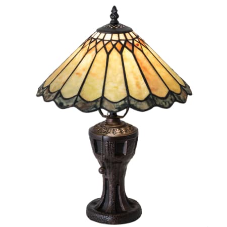 Meyda Tiffany Carousel Jadestone 17" Tall Buffet Table Lamp Mahogany Bronze