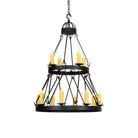 Meyda Tiffany Lakeshore 12 Light 36" Wide Taper Candle Style Chandelier Wrought Iron