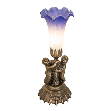 Meyda Tiffany Pond Lily 13" Tall Buffet Table Lamp Antique Brass