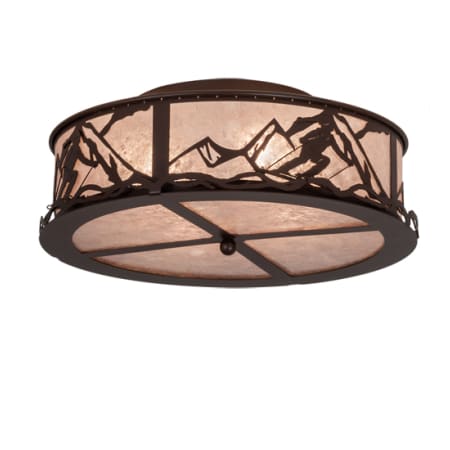 Meyda Tiffany Alpine 4 Light 22" Wide Semi-Flush Drum Ceiling Fixture Cafe-Noir