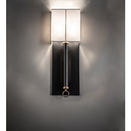 Meyda Tiffany Richland 2 Light 37" Tall Wall Sconce Craftsman Brown / Raw Brass