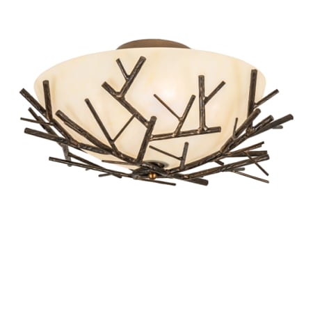 Meyda Tiffany Branches 4 Light 23" Wide Semi-Flush Bowl Ceiling Fixture Antique Copper