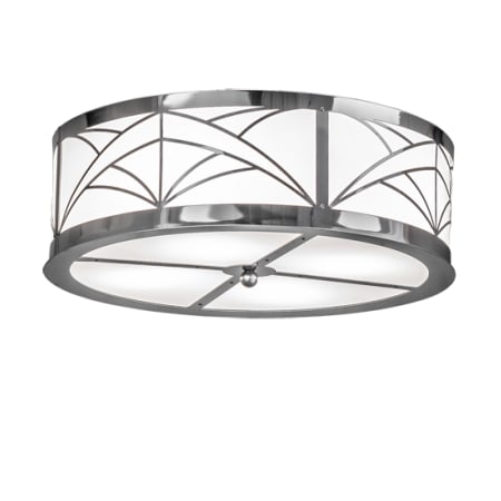 Meyda Tiffany Revival Deco Cilindro 4 Light 22" Wide Semi-Flush Drum Ceiling Fixture Polished Stainless Steel