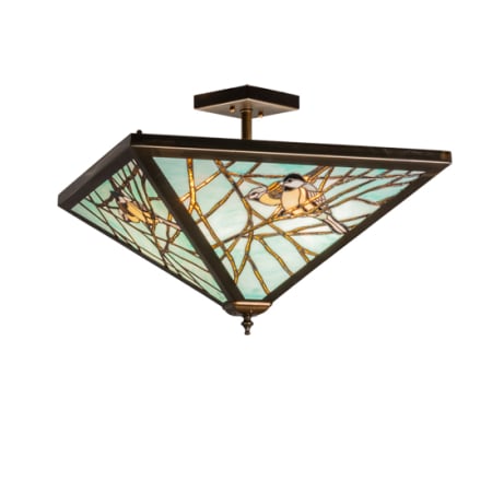 Meyda Tiffany Backyard Friends 4 Light 16" Tall Semi-Flush Ceiling Fixture - Antique Copper Finish Antique Copper