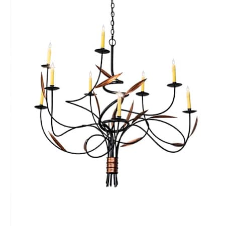 Meyda Tiffany Layla 9 Light 42" Wide Taper Candle Style Chandelier Bronze