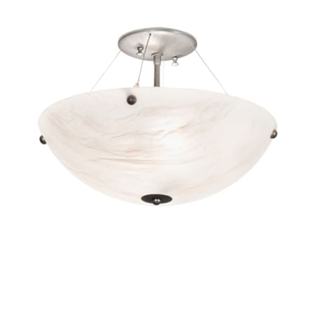 Meyda Tiffany Cypola 2 Light 15" Wide Semi-Flush Bowl Ceiling Fixture Brushed Nickel