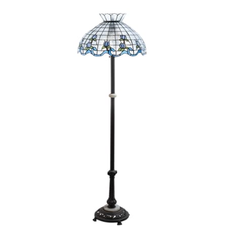 Meyda Tiffany Roseborder 3 Light 62" Tall Buffet Floor Lamp Mahogany Bronze