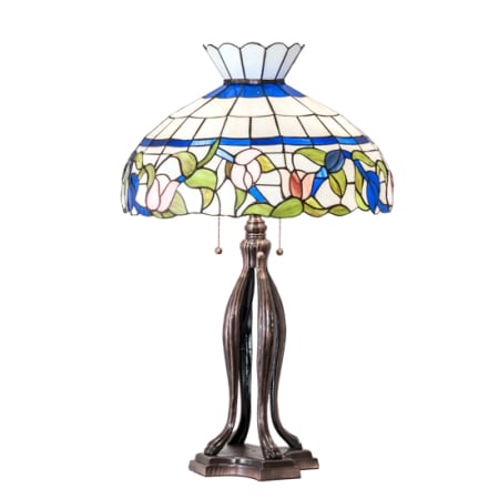 Meyda Tiffany Rose Vine 3 Light 31" Tall Buffet Table Lamp Mahogany Bronze
