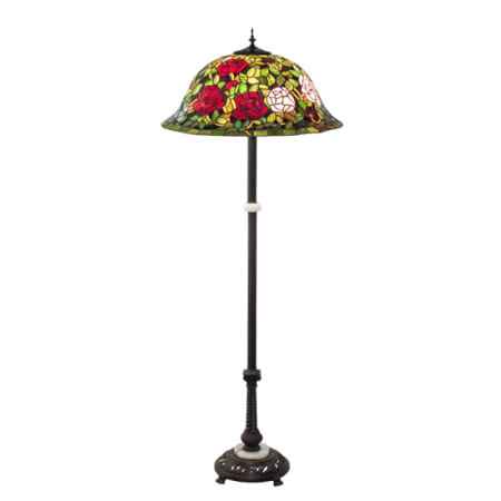 Meyda Tiffany Tiffany Rosebush 3 Light 62" Tall Buffet Floor Lamp Mahogany Bronze