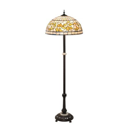 Meyda Tiffany Tiffany Turning Leaf 3 Light 62" Tall Buffet Floor Lamp Mahogany Bronze