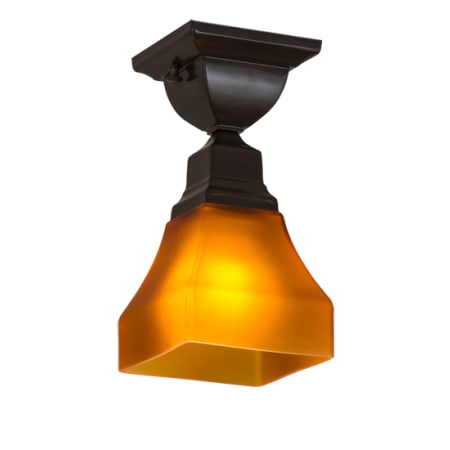 Meyda Tiffany Bungalow 7" Wide Semi-Flush Ceiling Fixture - Timeless Bronze Finish Timeless Bronze