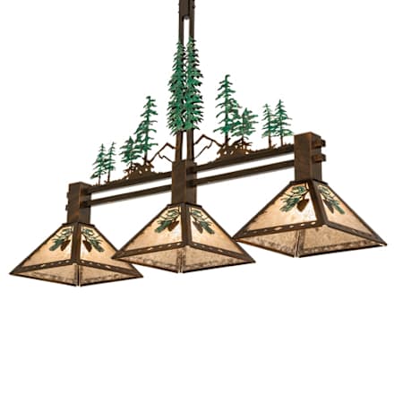 Meyda Tiffany 3 Light 45" Wide Abstract Linear Pendant Vintage Copper