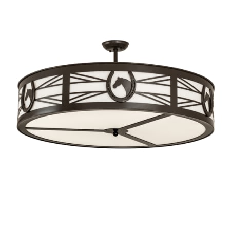 Meyda Tiffany Horseshoe 6 Light 36" Wide Semi-Flush Drum Ceiling Fixture Timeless Bronze