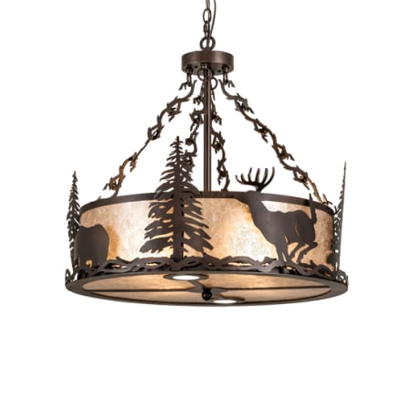 Meyda Tiffany 4 Light 26" Wide Pendant Mahogany Bronze