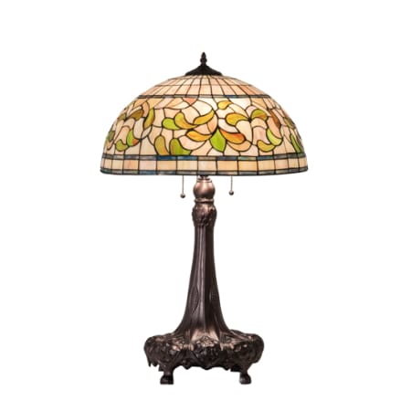 Meyda Tiffany Tiffany Turning Leaf 3 Light 31" Tall Buffet Table Lamp Mahogany Bronze