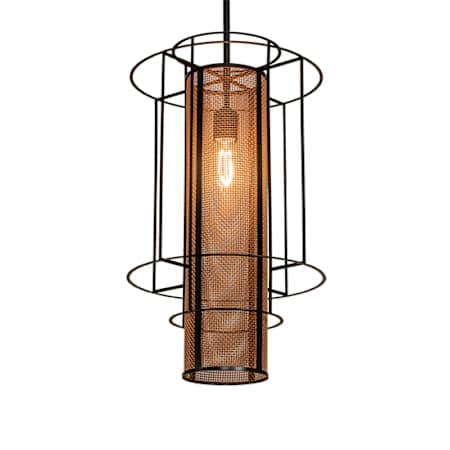 Meyda Tiffany 14" Wide Cage Pendant Bronze