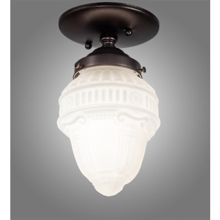Meyda Tiffany Colonnade 5" Wide Semi-Flush Ceiling Fixture - Mahogany Bronze Finish Mahogany Bronze