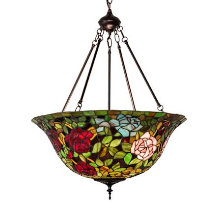 Meyda Tiffany 3 Light 24" Wide Pendant Mahogany Bronze