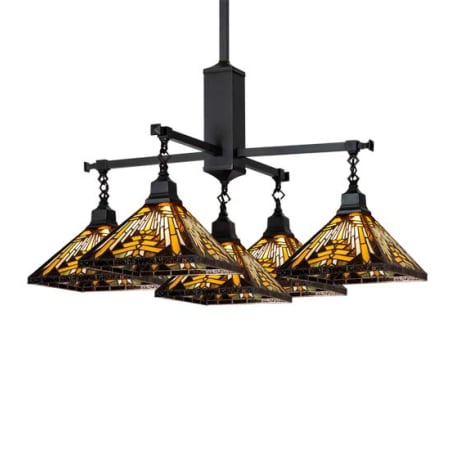 Meyda Tiffany Square Nuevo Mission 5 Light 51" Wide Chandelier Craftsman Brown