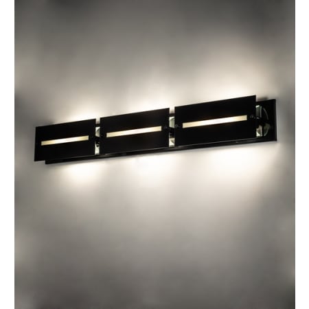 Meyda Tiffany Creekside 3 Light 45" Wide Vanity Light Mirror Black
