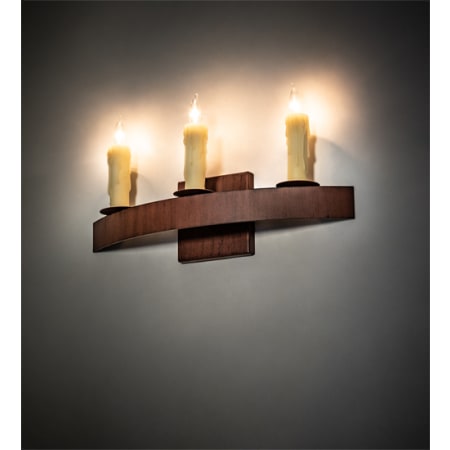 Meyda Tiffany Lakeshore 3 Light 18" Wide Vanity Light Rustic Iron