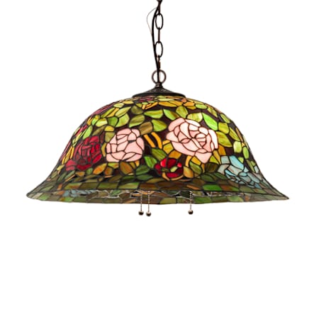 Meyda Tiffany 3 Light 24" Wide Pendant Mahogany Bronze