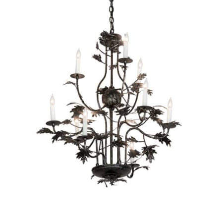 Meyda Tiffany Oak Leaf 9 Light 36" Wide Taper Candle Style Chandelier N/A