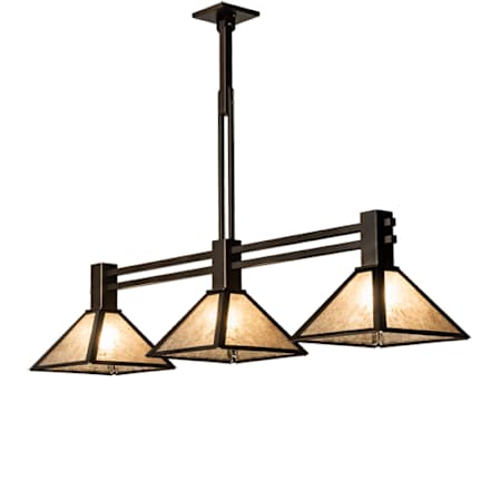 Meyda Tiffany 3 Light 45" Wide Linear Pendant Mahogany Bronze