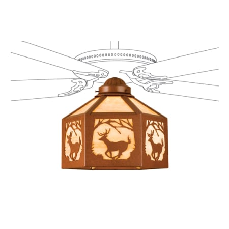 Meyda Tiffany Lone Deer 12" Tall Lamp Shade Rust