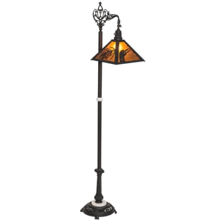 Meyda Tiffany Loon Pine Needle 68" Tall Buffet Floor Lamp Wrought Iron