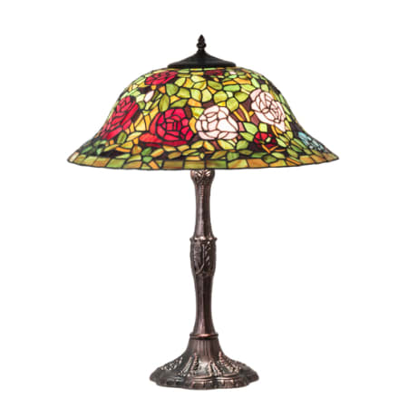 Meyda Tiffany Tiffany Rosebush 3 Light 26" Tall Buffet Table Lamp Mahogany Bronze