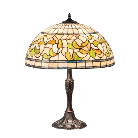 Meyda Tiffany Tiffany Turning Leaf 3 Light 26" Tall Buffet Table Lamp Mahogany Bronze