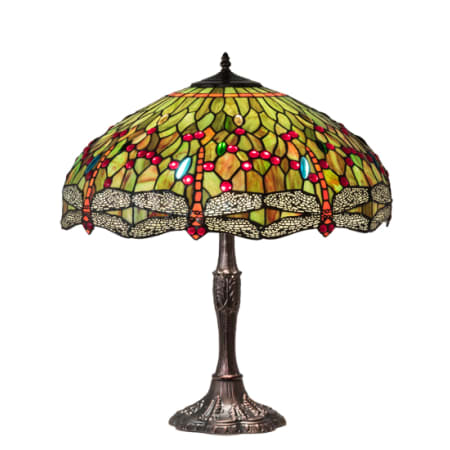 Meyda Tiffany Tiffany Hanginghead Dragonfly 3 Light 26" Tall Buffet Table Lamp Mahogany Bronze