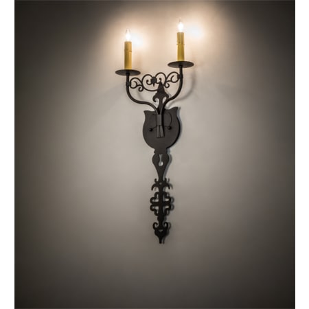 Meyda Tiffany Merano 2 Light 26" Tall Hand Forged Wall Sconce Old Wrought Iron