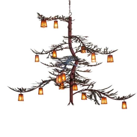 Meyda Tiffany Long Pine Branch 18 Light 79" Wide Chandelier Rust