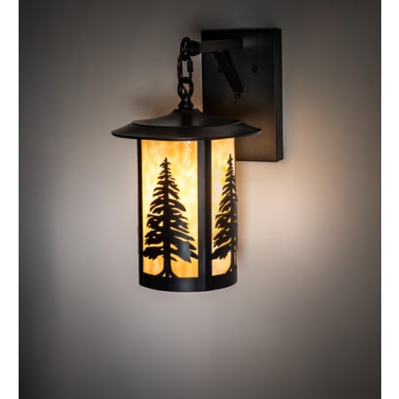 Meyda Tiffany Fulton Tall Pines 17" Tall Wall Sconce Craftsman Brown