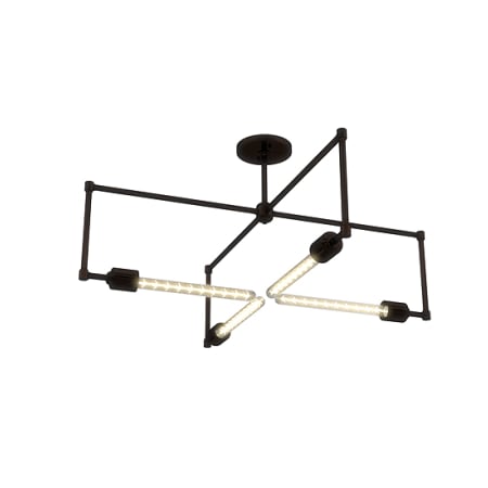 Meyda Tiffany Pronograde 4 Light 32" Wide Semi-Flush Ceiling Fixture - Mahogany Bronze Finish Mahogany Bronze