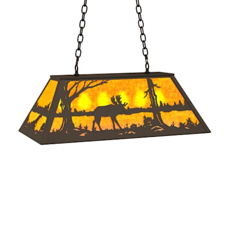 Meyda Tiffany 6 Light 33" Wide Billiard Linear Pendant Oil Rubbed Bronze
