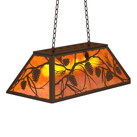 Meyda Tiffany 6 Light 33" Wide Billiard Linear Pendant Timeless Bronze