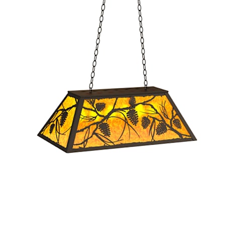 Meyda Tiffany 6 Light 33" Wide Billiard Linear Pendant Oil Rubbed Bronze