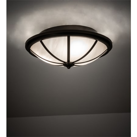 Meyda Tiffany Commerce 3 Light 16" Wide Semi-Flush Bowl Ceiling Fixture Bronze