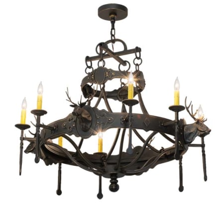 Meyda Tiffany Stag 8 Light 40" Wide Taper Candle Style Chandelier Timeless Bronze