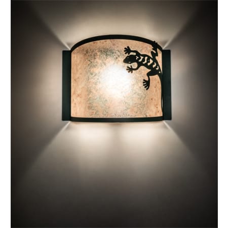 Meyda Tiffany Gecko 10" Tall Wall Sconce with Shade Forest Green