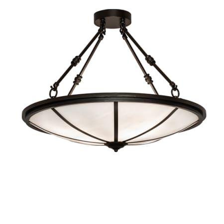 Meyda Tiffany Commerce 3 Light 24" Wide Semi-Flush Bowl Ceiling Fixture Bronze