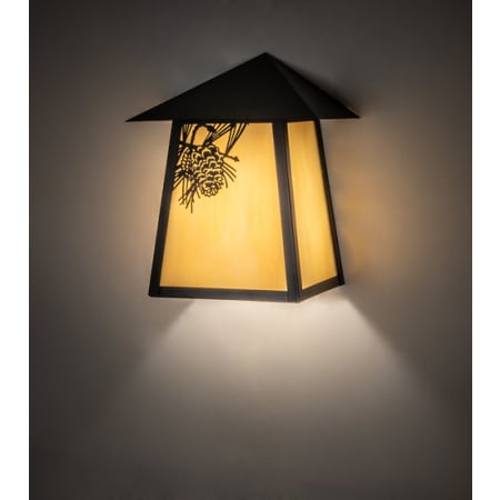 Meyda Tiffany Stillwater Pine Cone 11" Tall Wall Sconce Craftsman Brown