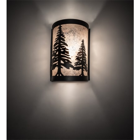 Meyda Tiffany Tall Pines 12" Tall Wall Sconce Textured Black