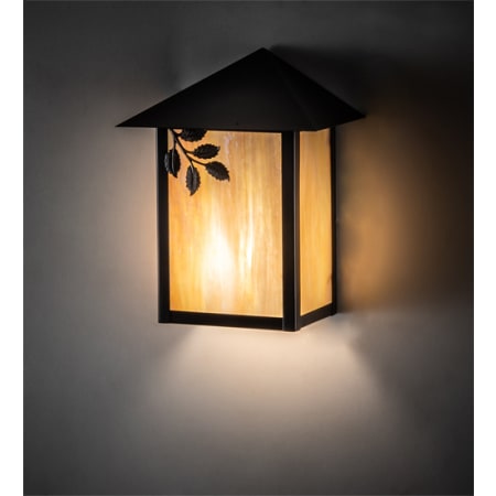 Meyda Tiffany Seneca Single Branch Leaf 9" Tall Wall Sconce Craftsman Brown